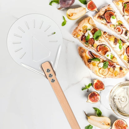 Skorter for pizza in aluminum with long handle