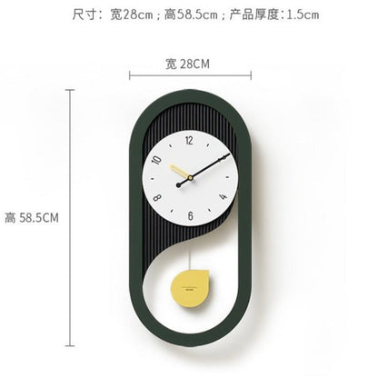 Pendulum Silent Long Wall Clock for Home Office - SKØRTER