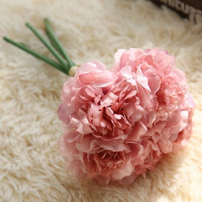 Skorter | Elegant Peony Silk Flower Bundle - Set of 5 Heads