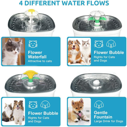 Skorter | Pet Water Dispenser Fountain Cat Dog LED Light Drinking 2 Spray Heads