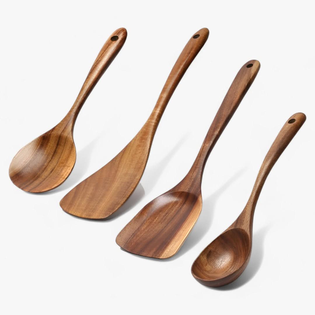 Skorter | Elegant Teak Wood Kitchen Utensil Set – 7-Piece