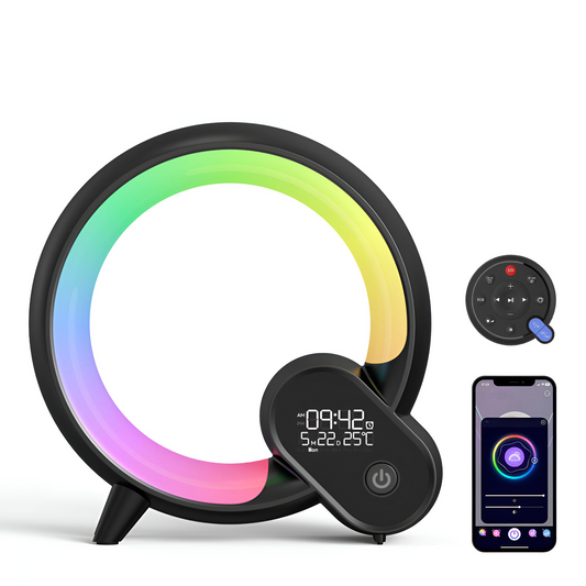 Skorter | 3-in-1 Bluetooth Speaker and Alarm Clock Lamp - Lit Lamp Good Gifts for New Home