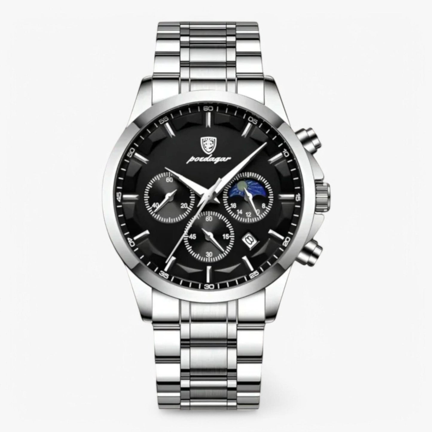 Skorter | Men’s Leather Strap Chronograph Watch with Date