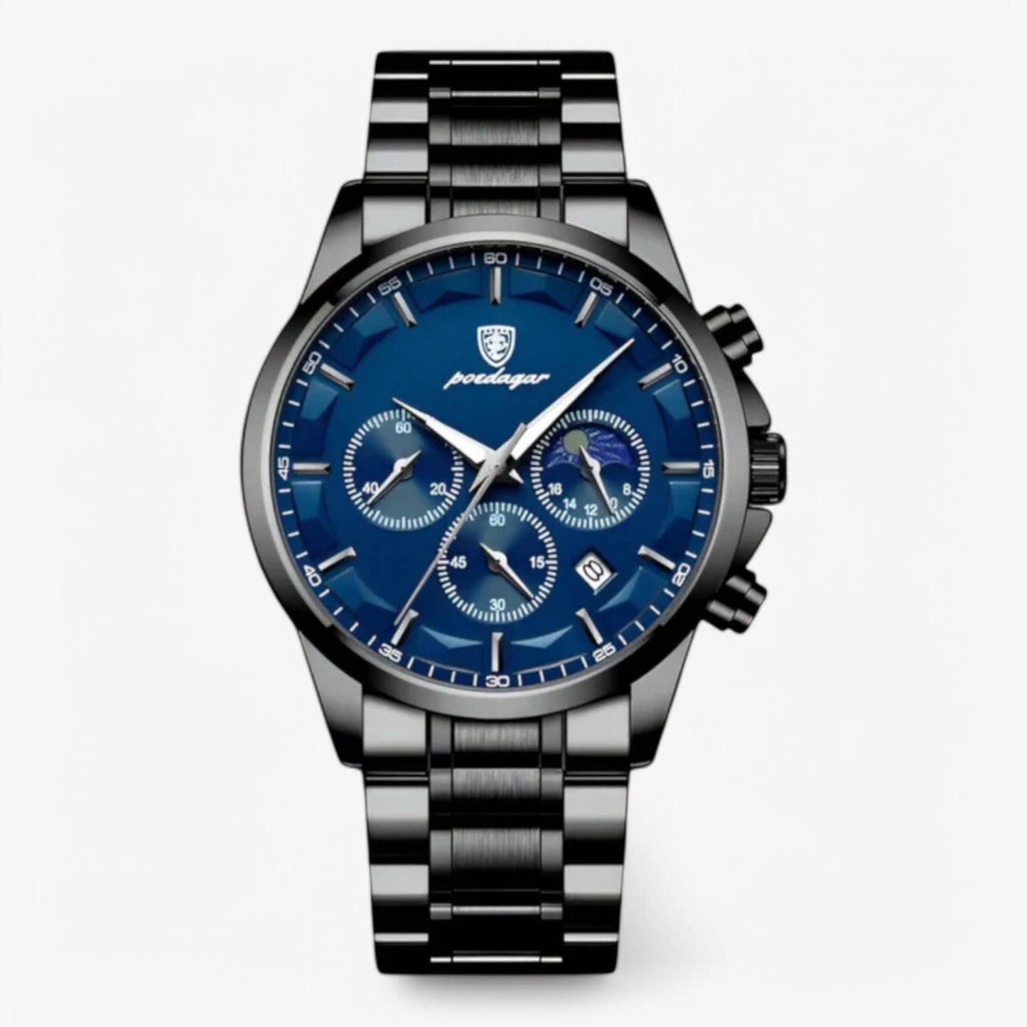 Skorter | Men’s Leather Strap Chronograph Watch with Date
