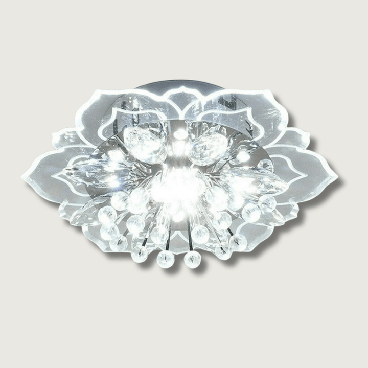 Skorter | FloralGlow LED Crystal Ceiling Lamp – Elegant Flower Design
