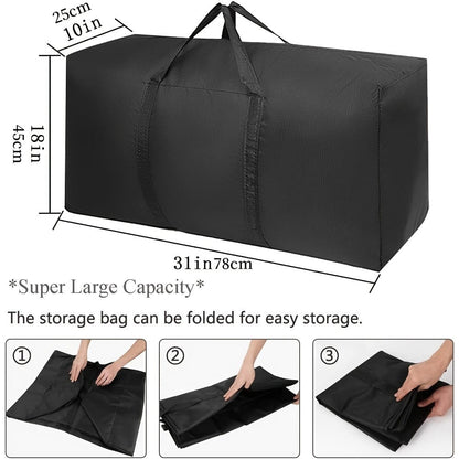 Skorter | 2 Pieces Large Capacity Moving Bag, With Strong Zippers & Carry Handles, Storage Bag For Clothing, Moving Supplies, Space Saving Storage Bag Organizer, Suitable For Moves, Travel, Packing