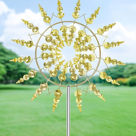 Skorter | 1 Piece Magical Metal Windmill, 3D Metal Outdoor Wind Chime for Yard and Garden, Unique Metal Kinetic Wind Sculptures & Wind Chime, Wind Catcher Metal Outdoor Lawn Terrace Decoration Wind Sculpture