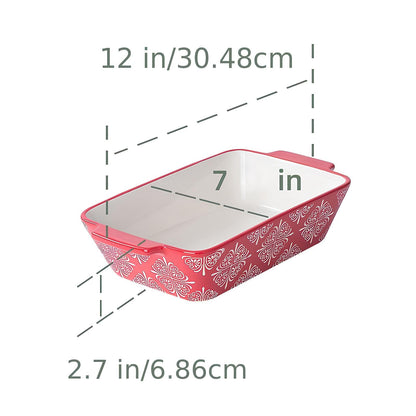 Skorter for four ceramic red with white pattern