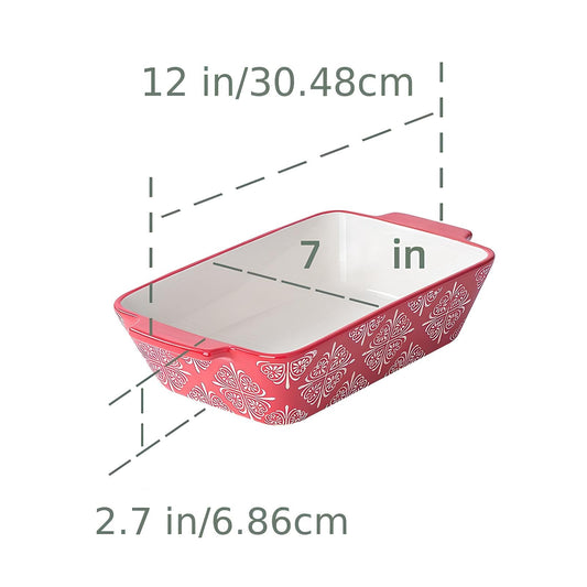Skorter for four ceramic red with white pattern