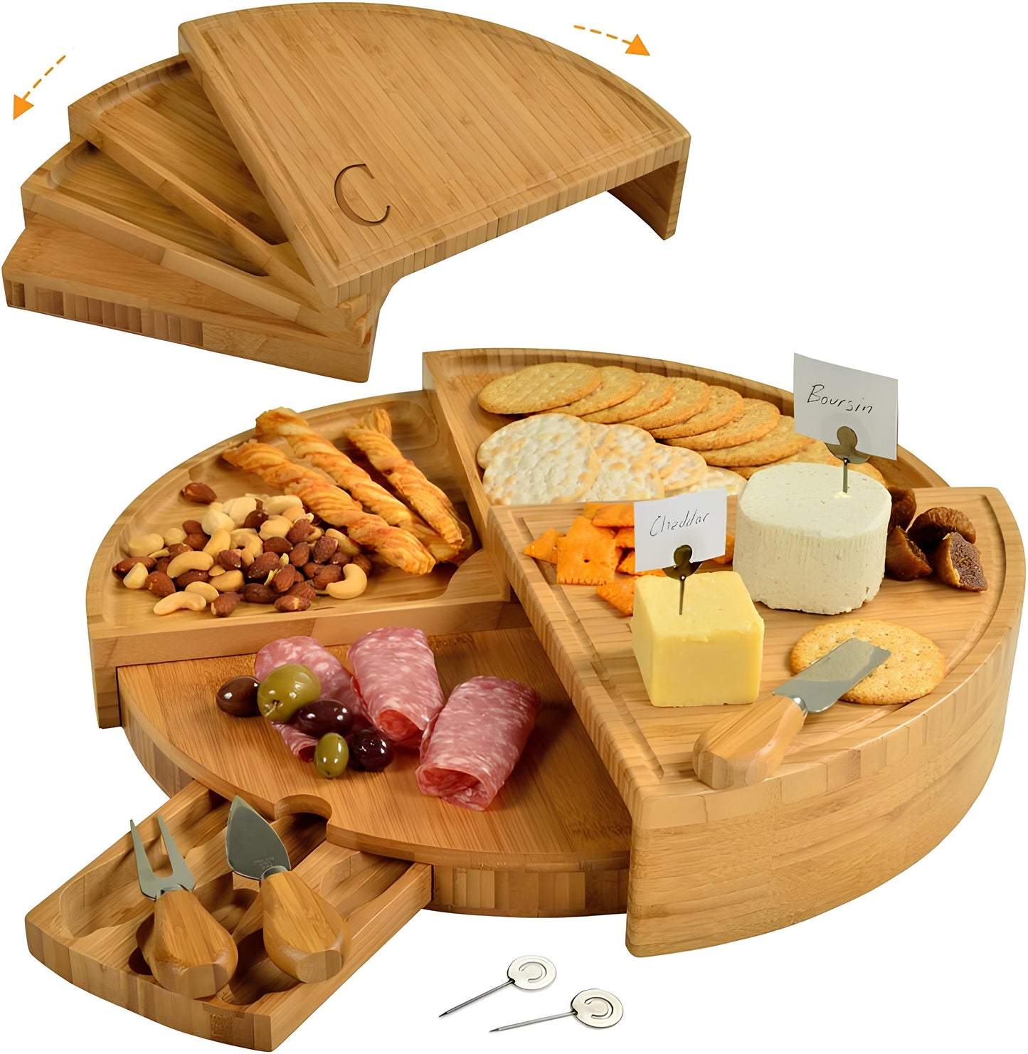 Skorter | Bamboo cheese grater with hidden system