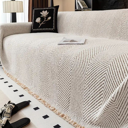 Skorter | CUSHVIVE – Herringbone Sofa Cover with Splash Protection and Non-Slip Design