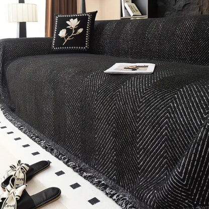 Skorter | CUSHVIVE – Herringbone Sofa Cover with Splash Protection and Non-Slip Design
