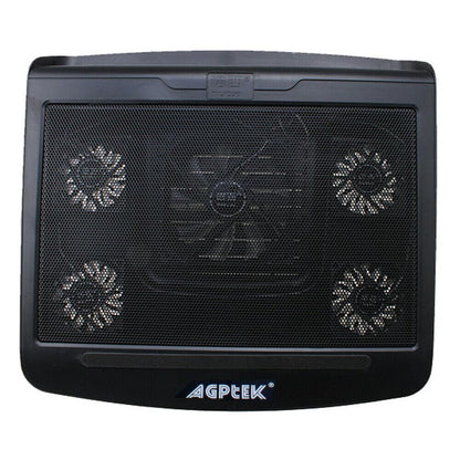 Skorter | Portable 5 Fan Cooling Pad LED Light Radiator