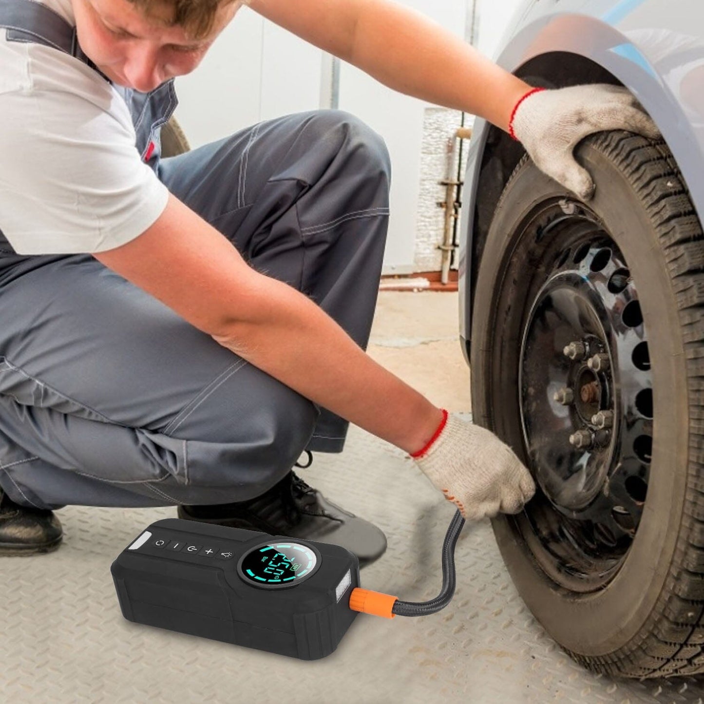 Skorter | Portable car compressor wireless electric air pump 150 PSI with LED light