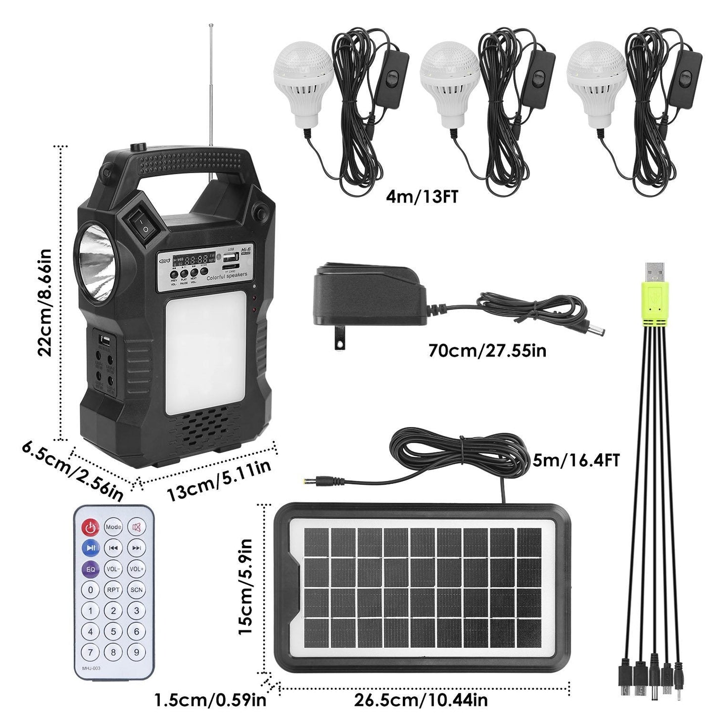 Skorter | Portable solar station with flashlight and 3 light bulbs