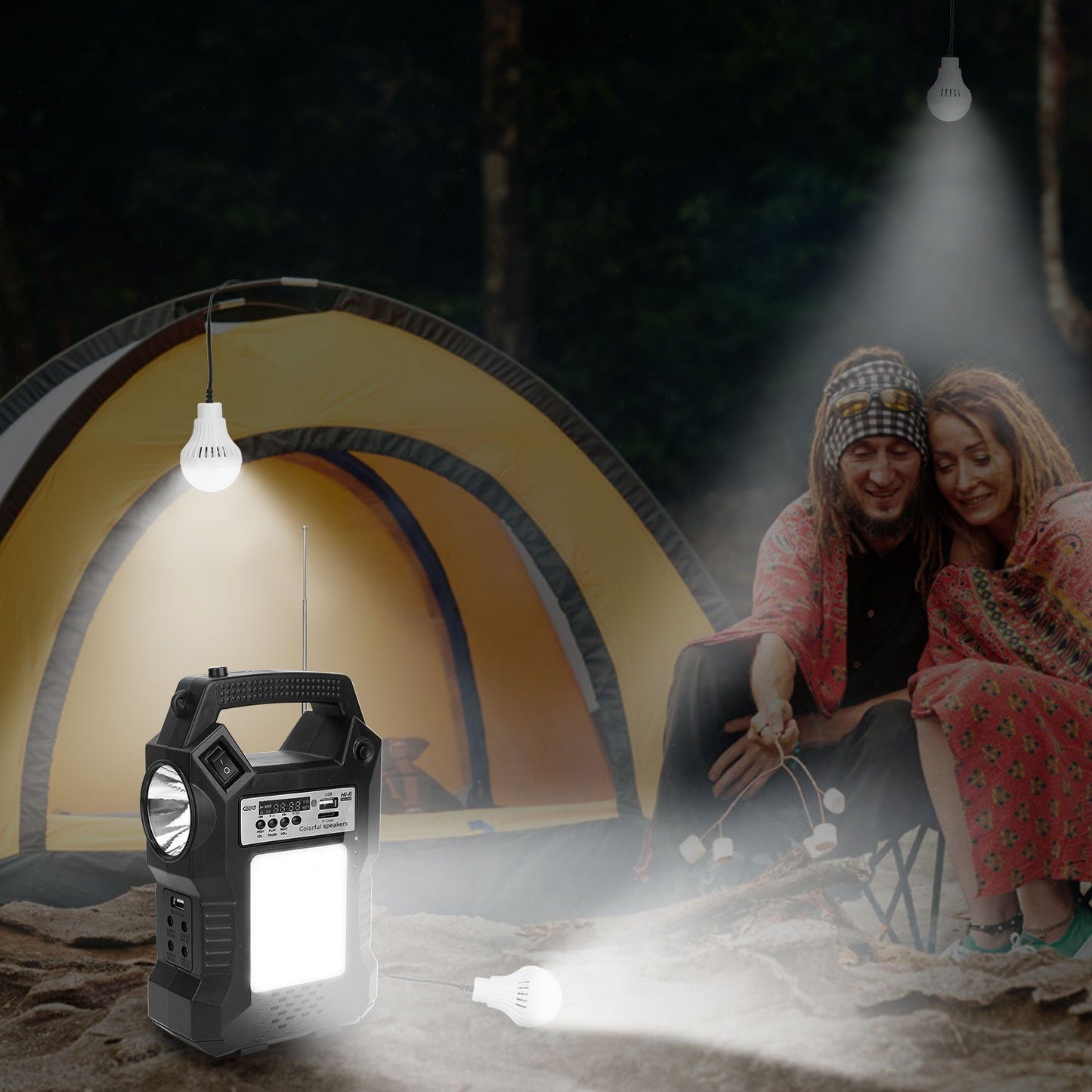 Skorter | Portable solar station with flashlight and 3 light bulbs