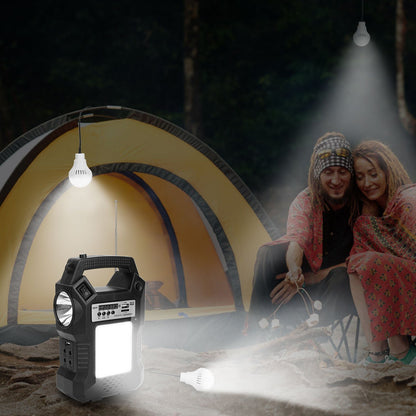 Skorter | Portable solar station with flashlight and 3 light bulbs