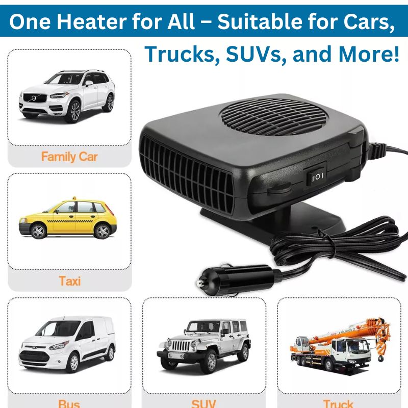 Skorter | 12V Portable Car Heater with 360° Rotatable Base