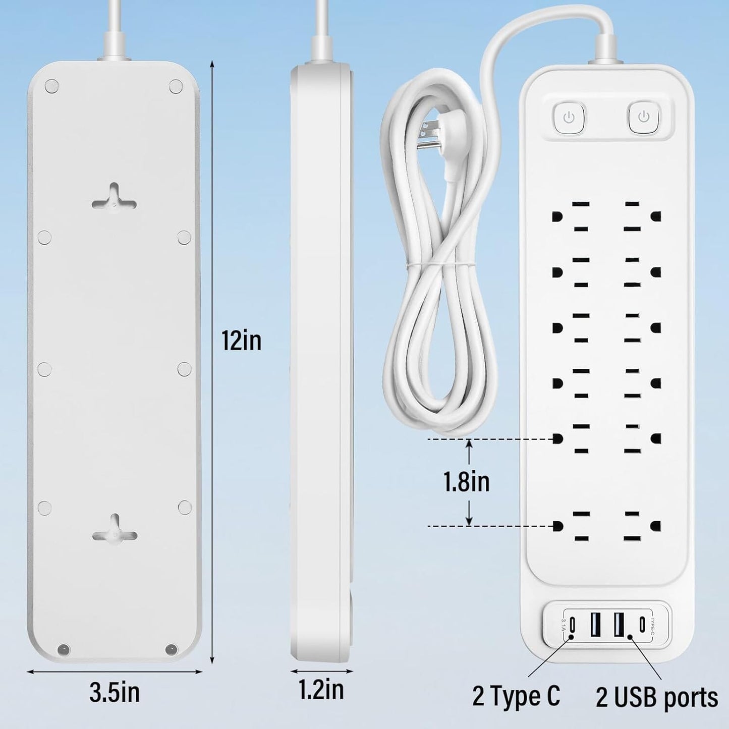 Skorter | Power track with surge protection for extension cable