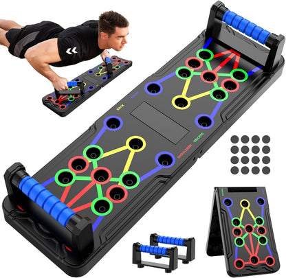 Skorter | Powerflex Push-Up Training Board – Color-Coded Chest, Shoulder & Triceps Workout – Durable & Portable Design – All Fitness Levels