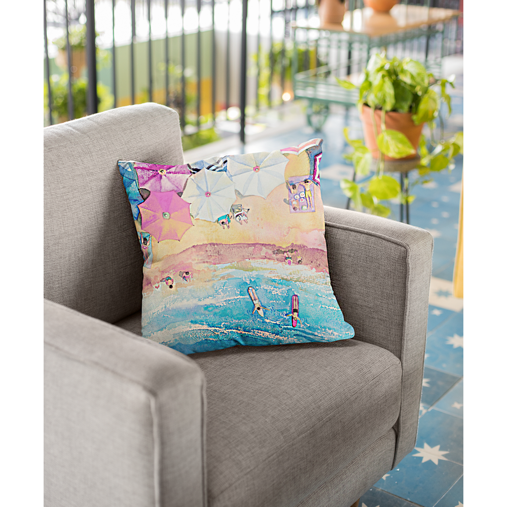 Skorter | Day at the Beach Square Pillow - 4 Sizes