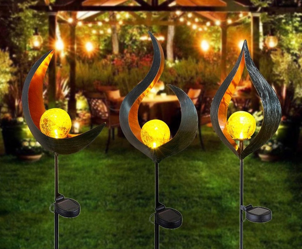 Skorter | IgnisLuxe LED Garden Light with Artificial Flame Look | Solar Powered | Atmospheric Outdoor Lighting | Decor for Garden & Terrace