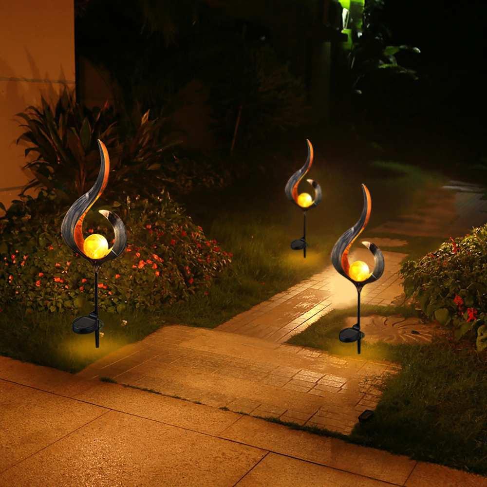 Skorter | IgnisLuxe LED Garden Light with Artificial Flame Look | Solar Powered | Atmospheric Outdoor Lighting | Decor for Garden & Terrace