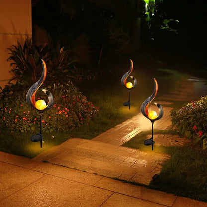 Skorter | IgnisLuxe LED Garden Light with Artificial Flame Look | Solar Powered | Atmospheric Outdoor Lighting | Decor for Garden & Terrace