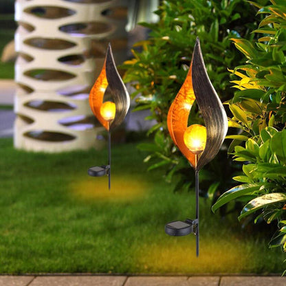 Skorter | IgnisLuxe LED Garden Light with Artificial Flame Look | Solar Powered | Atmospheric Outdoor Lighting | Decor for Garden & Terrace
