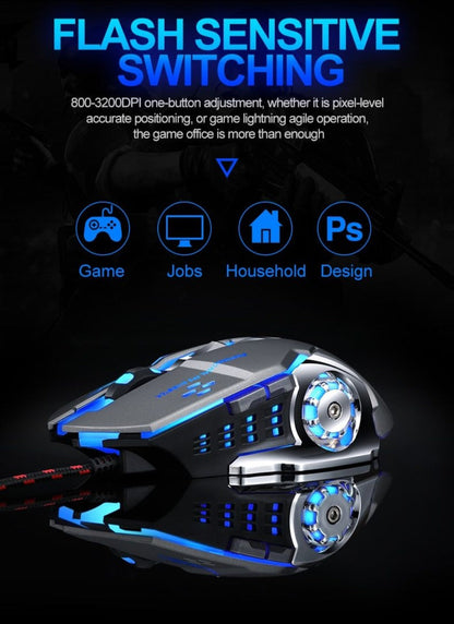 Skorter | 8D  3200DPI Adjustable Wired Optical LED Gaming Mouse