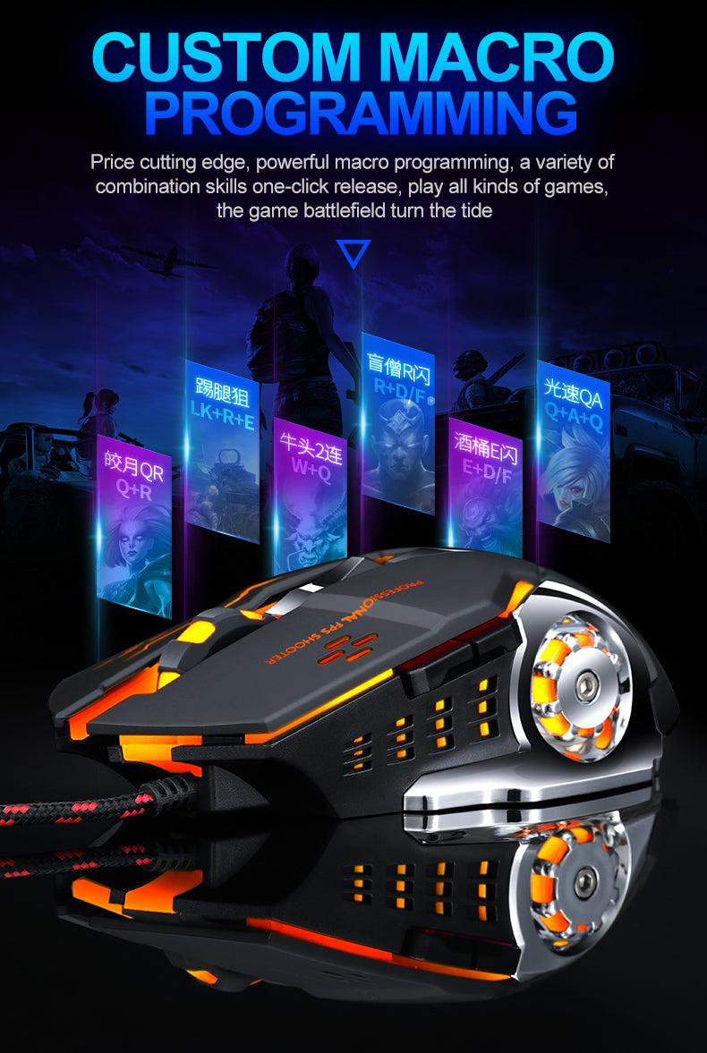 Skorter | 8D  3200DPI Adjustable Wired Optical LED Gaming Mouse