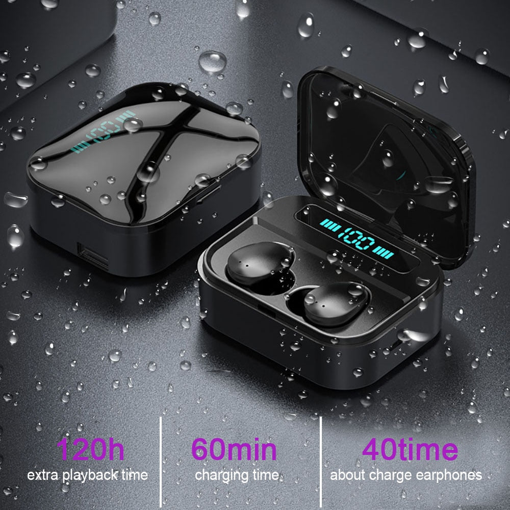 Skorter | Bluetooth 5.0 Wireless Waterproof Stereo Earbuds with 2200mah Power Bank