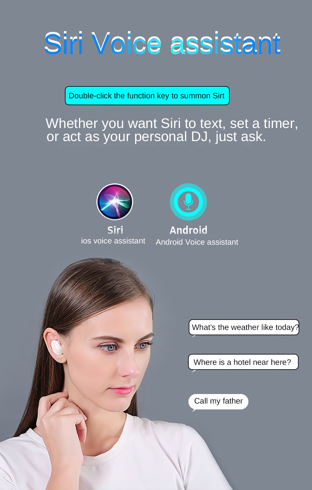 Skorter | Bluetooth 5.0 Wireless Waterproof Stereo Earbuds with 2200mah Power Bank