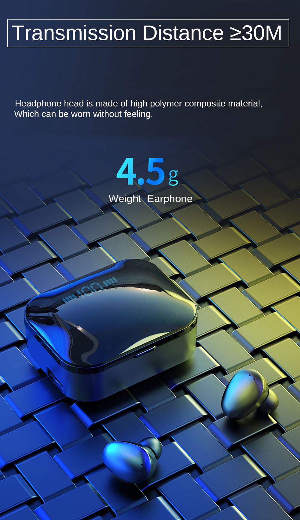 Skorter | Bluetooth 5.0 Wireless Waterproof Stereo Earbuds with 2200mah Power Bank