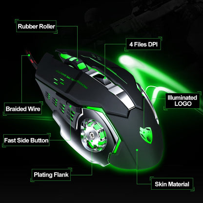 Skorter | 8D  3200DPI Adjustable Wired Optical LED Gaming Mouse