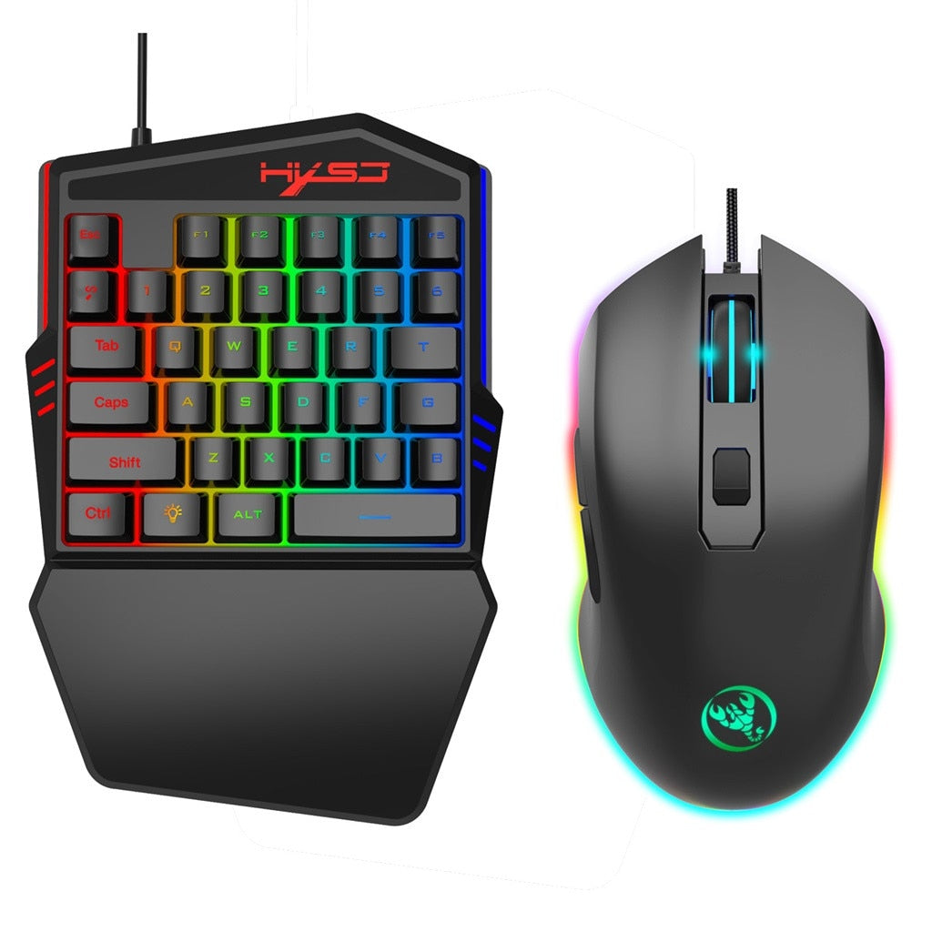 Skorter | Dragons M86 Multicolor One Handed Professional Gaming Keyboard and Mouse Set