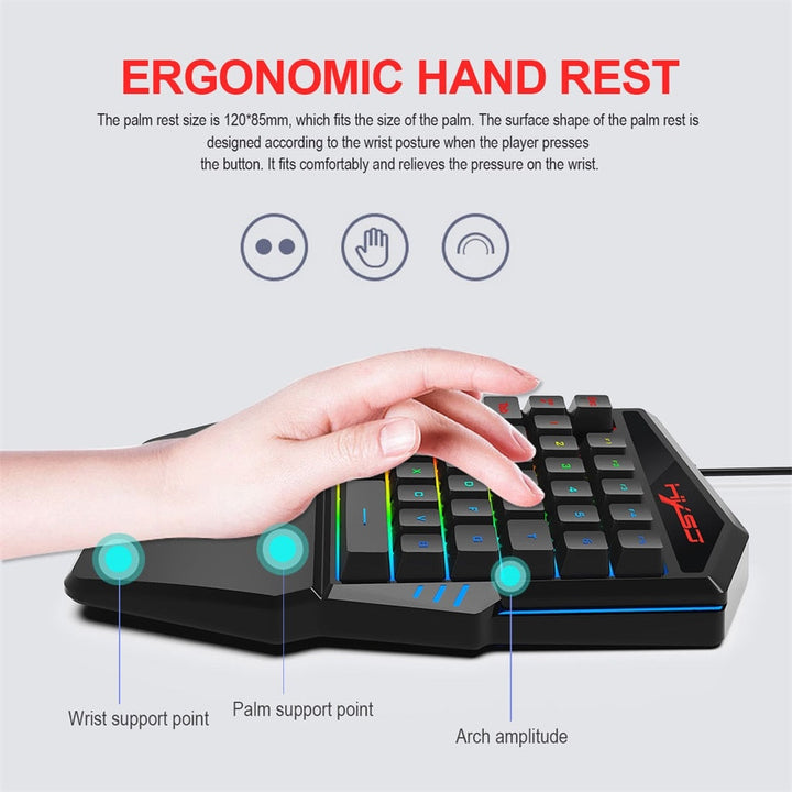 Skorter | Dragons M86 Multicolor One Handed Professional Gaming Keyboard and Mouse Set