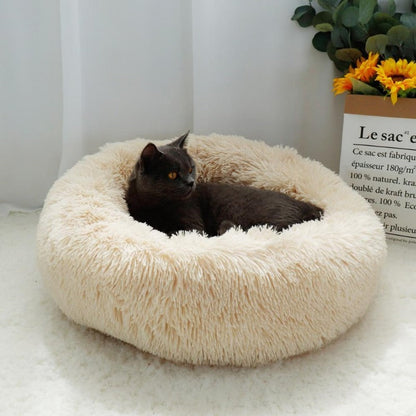 Skorter | PawNest Calming Donut Cat Bed | Round Plush Nest | Stress-Reducing & Cozy | Perfect for Cats & Small Dogs