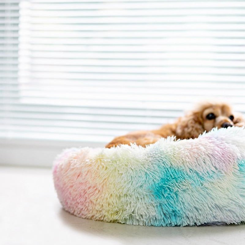 Skorter | Beef Rainbow Extra Plush Calming Donut Dog Beds