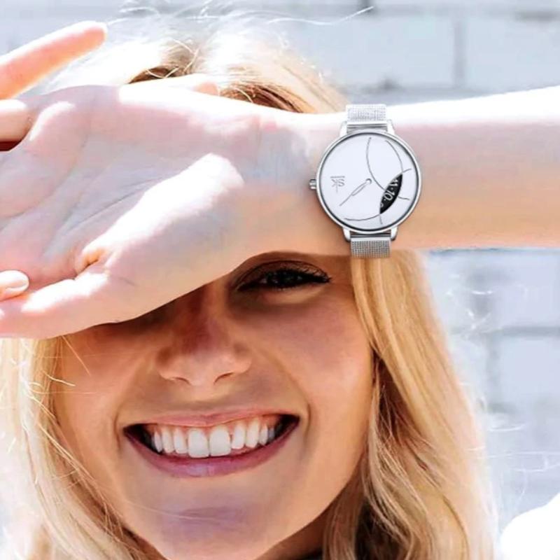 Skorter | Stainless Steel Mesh Band Quartz Ladies Watch