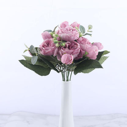 Skorter | 9-piece Silk Artificial Peonies Artificial Flowers
