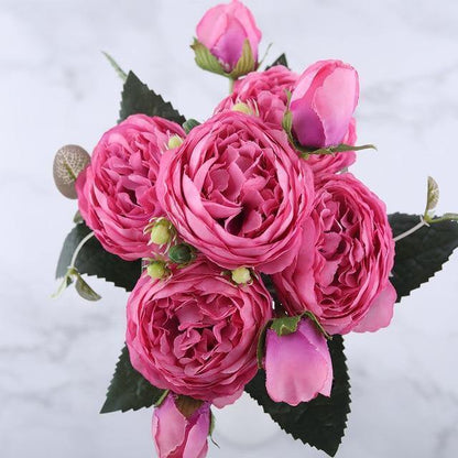 Skorter | 9-piece Silk Artificial Peonies Artificial Flowers