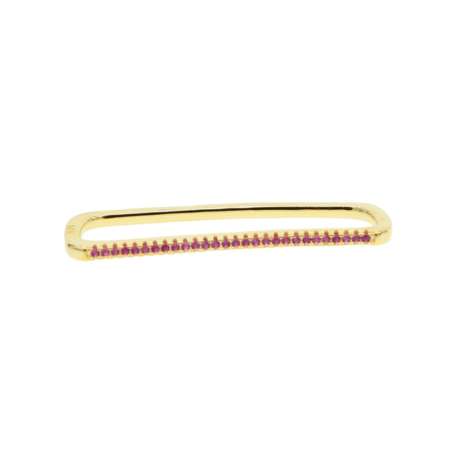 Skorter | 1 piece ear white rainbow cz rectangle cuff earring