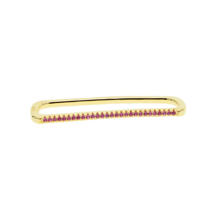 Skorter | 1 piece ear white rainbow cz rectangle cuff earring