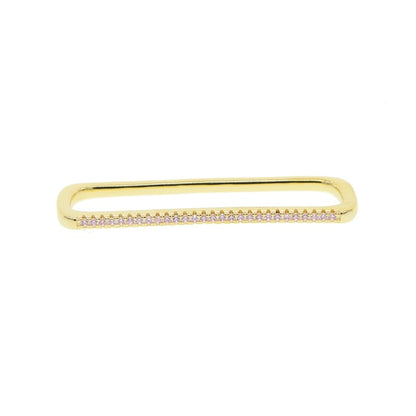 Skorter | 1 piece ear white rainbow cz rectangle cuff earring
