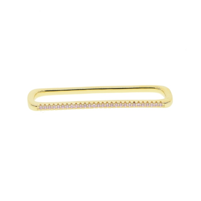 Skorter | 1 piece ear white rainbow cz rectangle cuff earring
