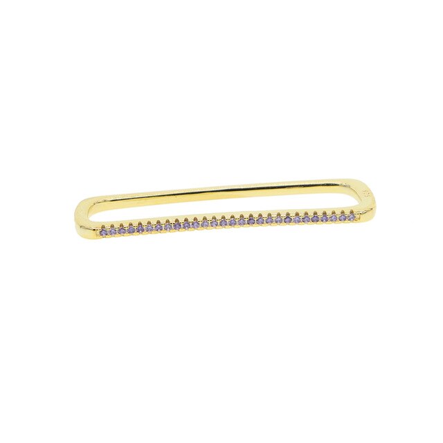 Skorter | 1 piece ear white rainbow cz rectangle cuff earring