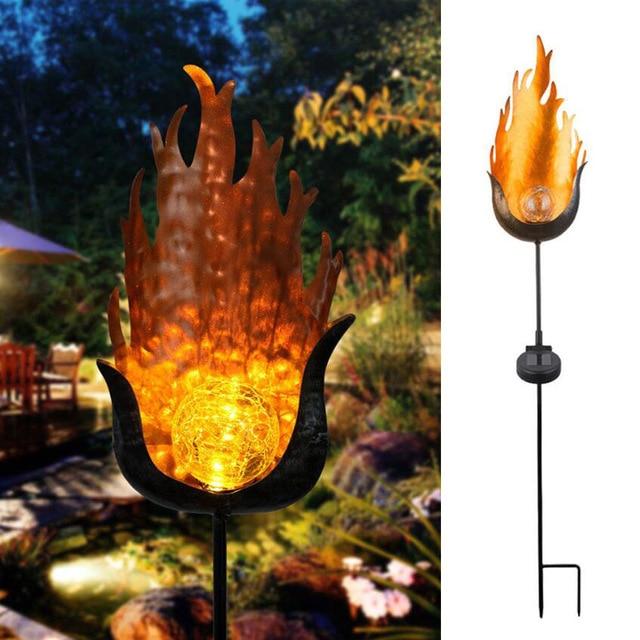 Skorter | IgnisLuxe LED Garden Light with Artificial Flame Look | Solar Powered | Atmospheric Outdoor Lighting | Decor for Garden & Terrace