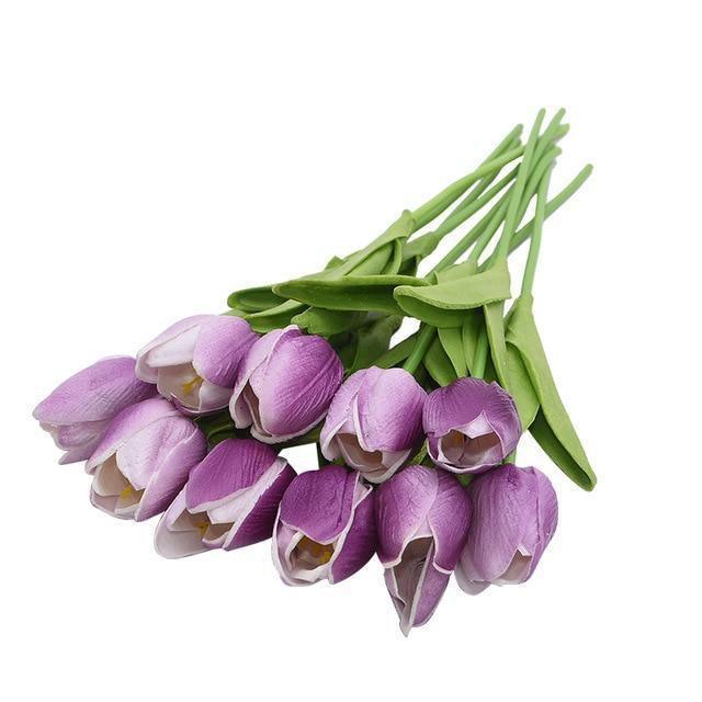 Skorter | 10-piece Faux-Tulip Artificial Flowers