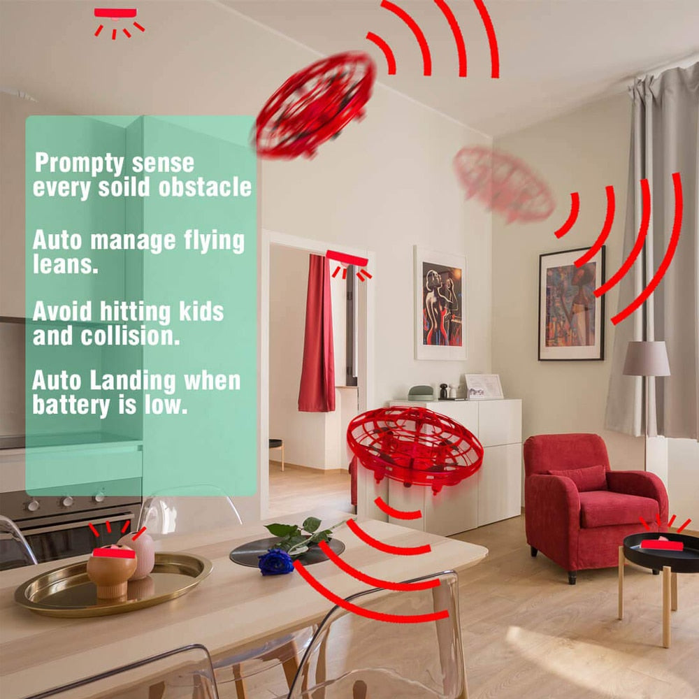 Skorter | Dragon Mini UFO Gestkontroll Kollisionsundvikande Drönare Leksak 